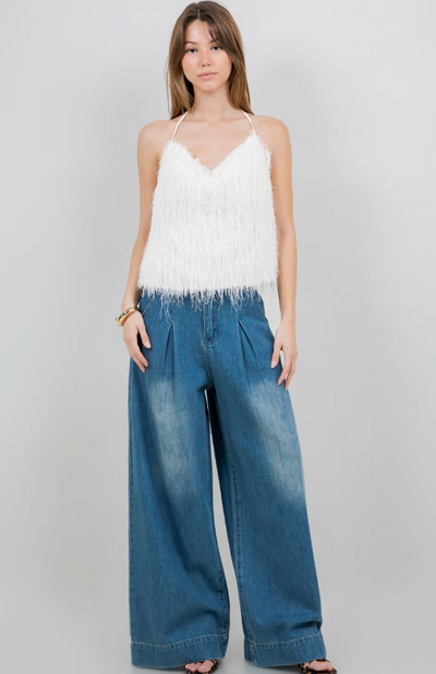 Flor Fringe Halter Tank Top