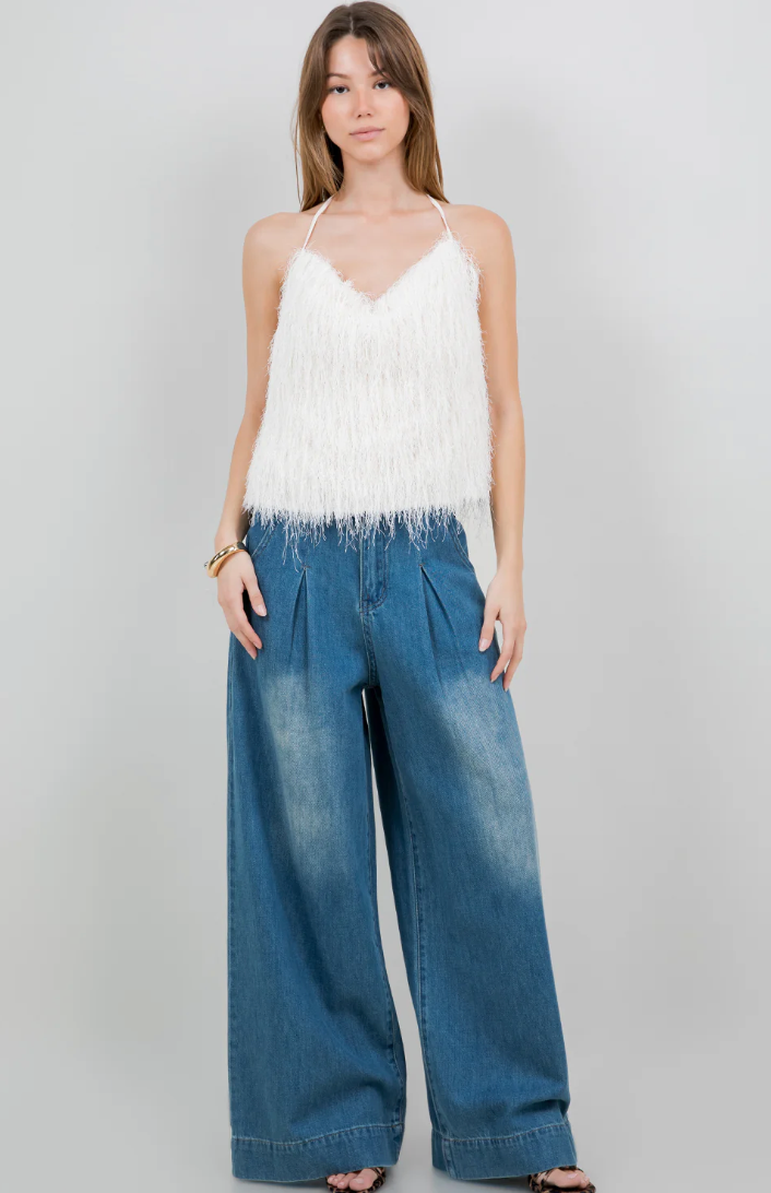Flor Fringe Halter Tank Top