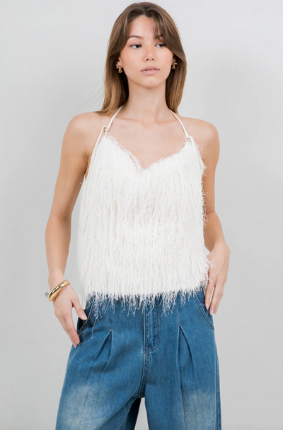Flor Fringe Halter Tank Top