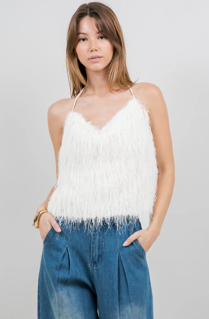 Flor Fringe Halter Tank Top