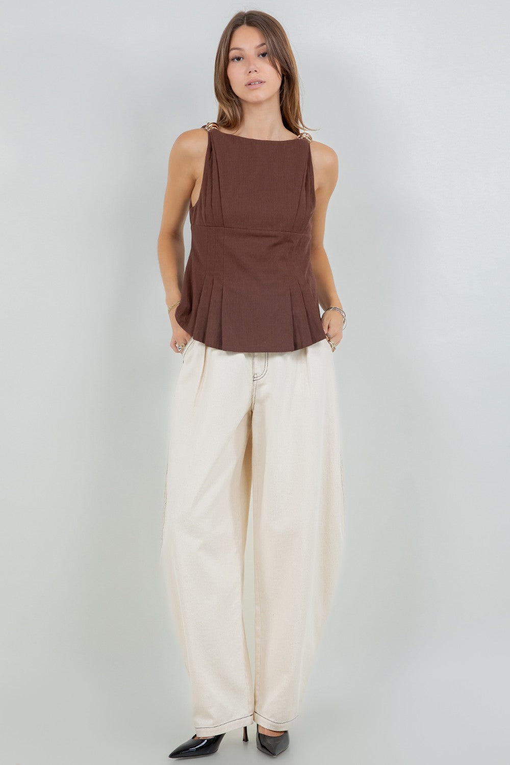 Yina Top Brown