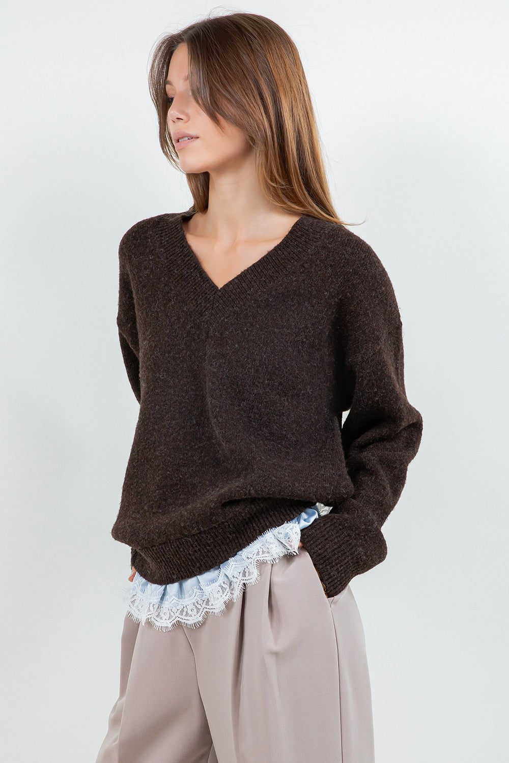 Marissa Sweater Brown Sky Blue
