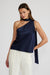Susan Tie Neck Blouse Navy