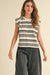 Luna Top Stripe White Black