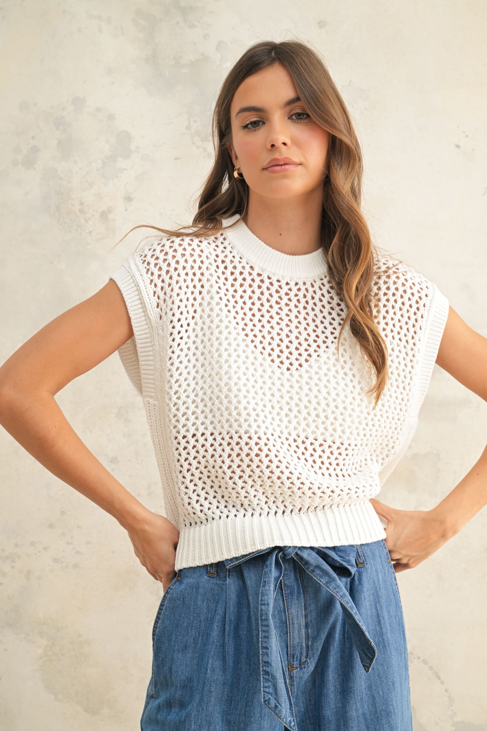 Lonera Crochet Top White