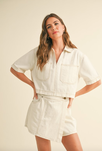 Sam White Denim Top