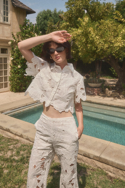 Effie Eyelet Shirt White