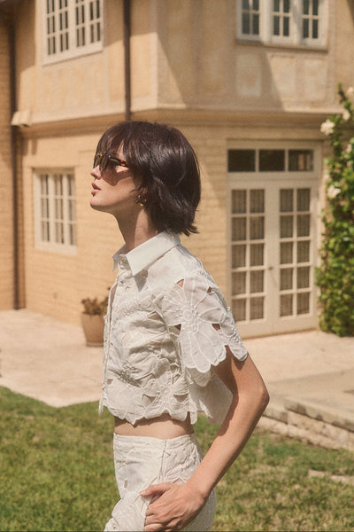 Effie Eyelet Shirt White