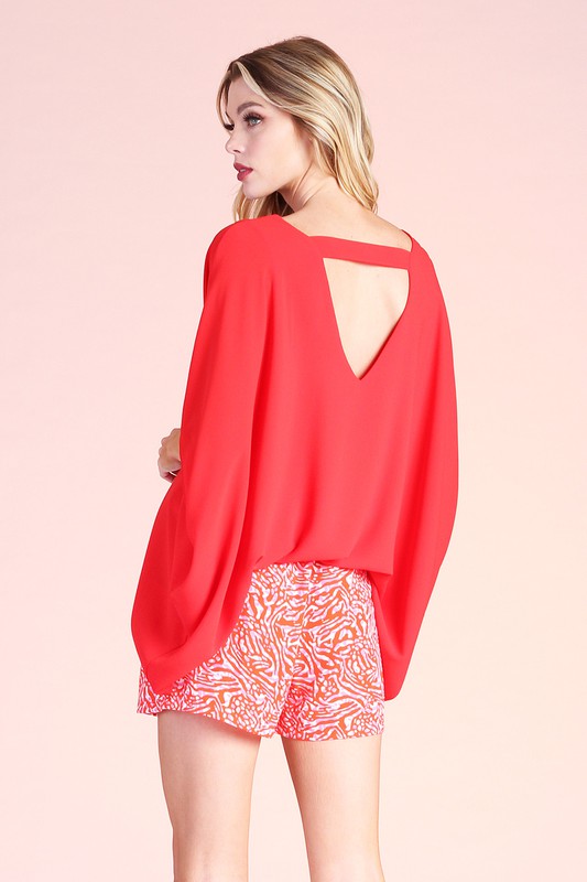 Solid Caftan Top T Red