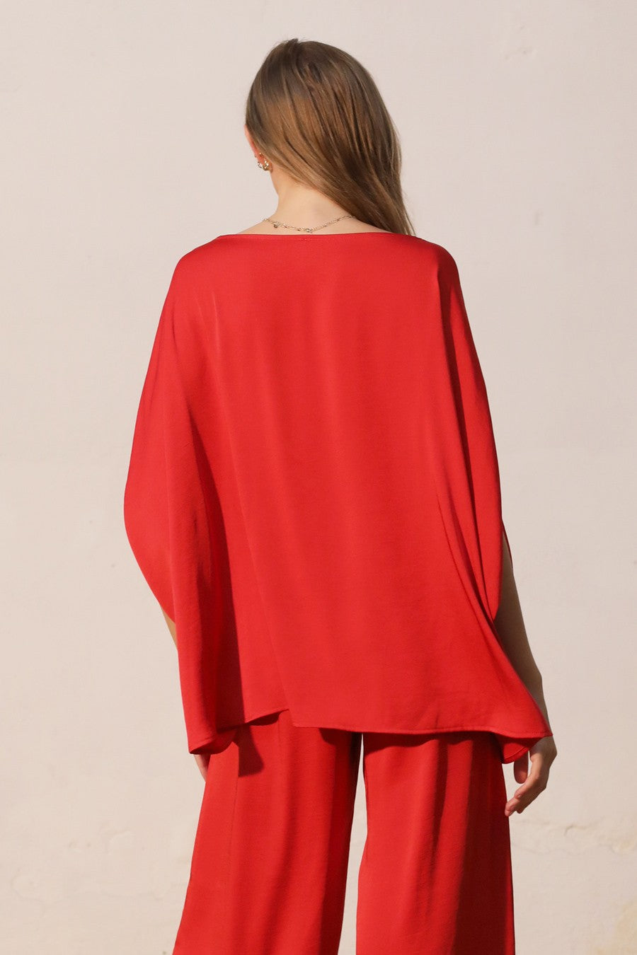 Washed Poly Top Red