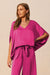 Washed Poly Silk Caftan Top with Back Band Orchid