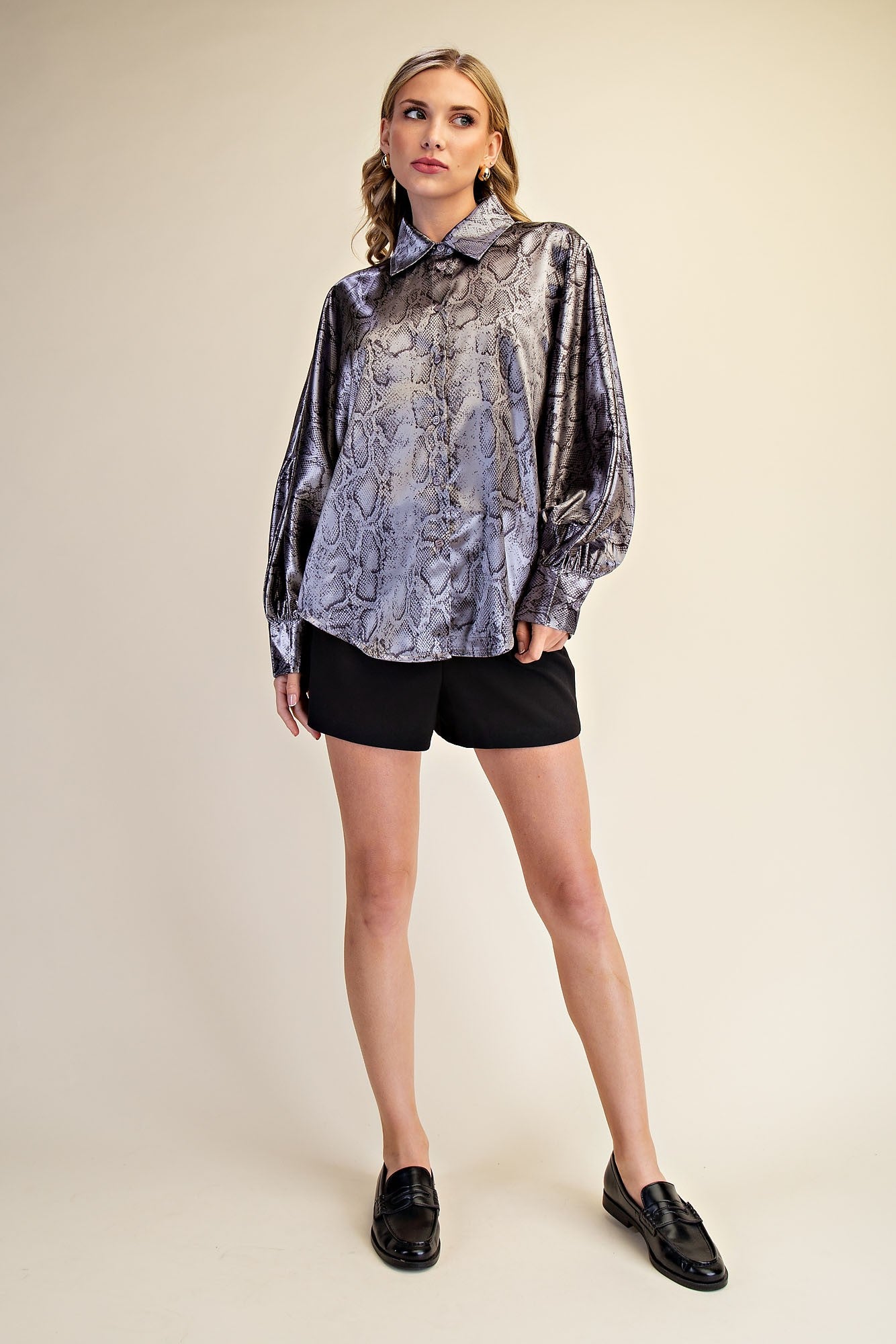 Witney Shirt Animal Print Grey