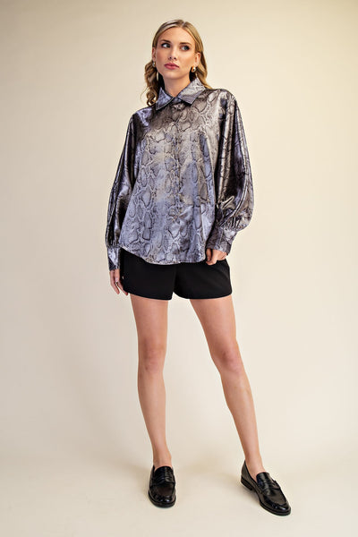 Witney Shirt Animal Print Grey