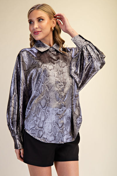Witney Shirt Animal Print Grey