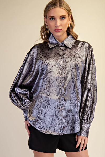 Witney Shirt Animal Print Grey