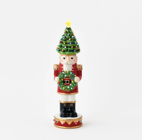 Lit Nutcracker with Tree Hat and Timer  Adapter