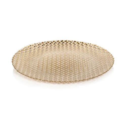 Braided Glass Plate Gold