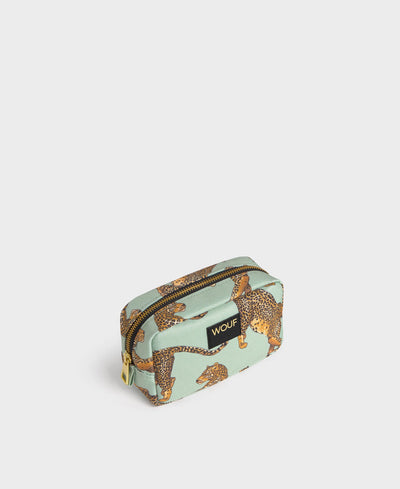 Emerald Leopard Makeup Bag
