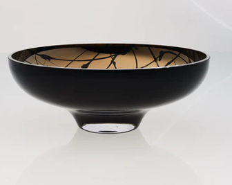 Bowl Titan Black With Splashes Large