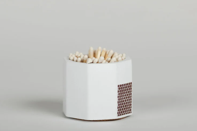 White Match Holder w Striker and White Matches