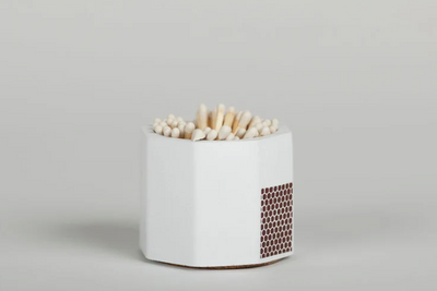 White Match Holder w Striker and White Matches