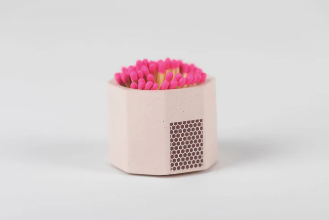 Pink Match Holder w Striker and Pink Matches