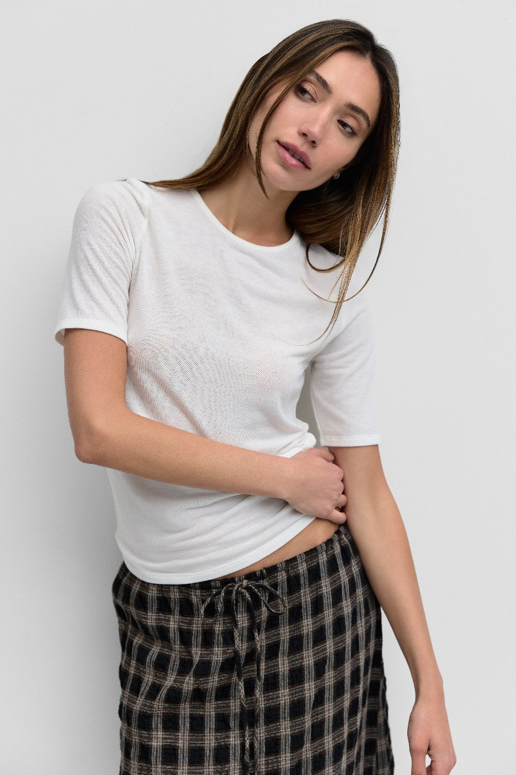 The Soft Short Sleeve Top Off White