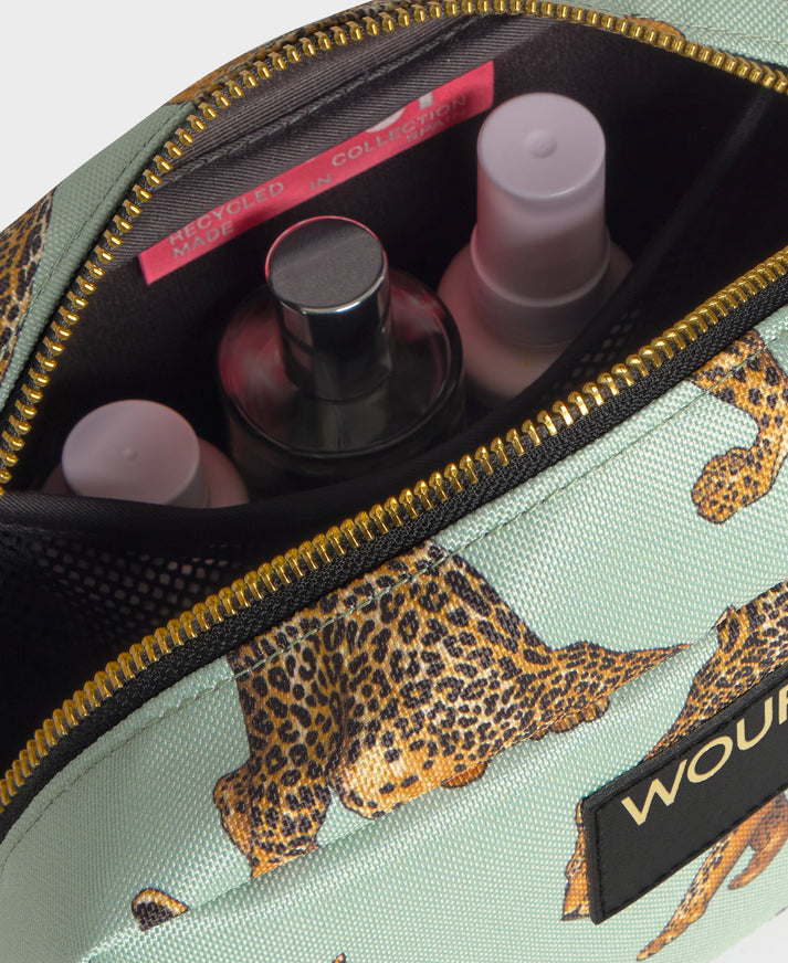 Emerald Leopard Toiletry Bag
