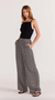 Della Wide Leg Pant Black Cream