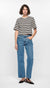 Elara Crop tee Stripe Black White