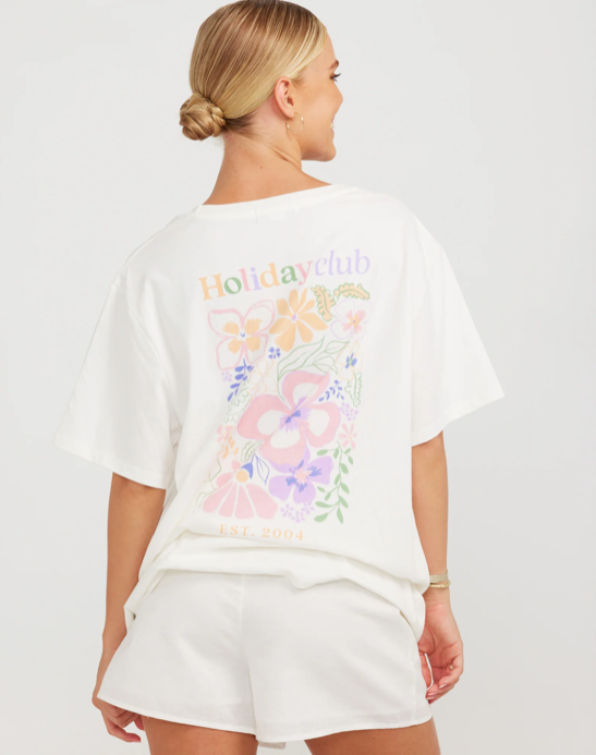 Holiday Club Boyfriend Tee White