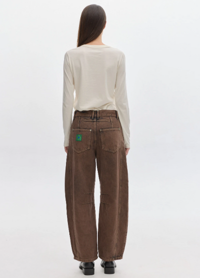 Jean Barrel Washed Brown