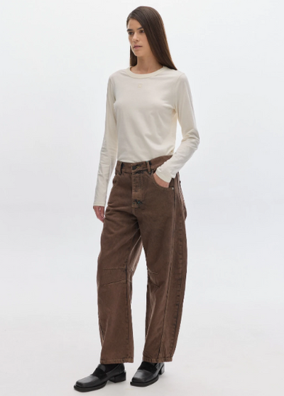 Jean Barrel Washed Brown