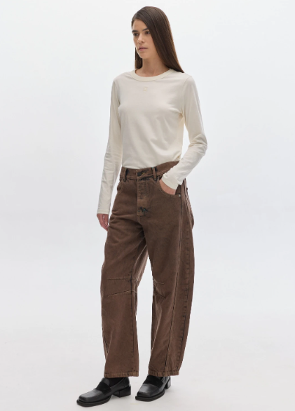 Jean Barrel Washed Brown