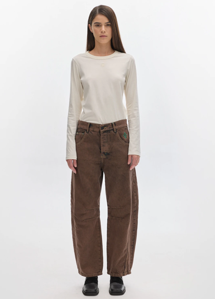 Jean Barrel Washed Brown