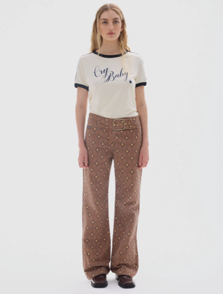 Belt Jean Print Brown