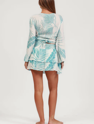 Santorini Skirt Print Sky Blue