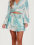 Santorini Skirt Print Sky Blue