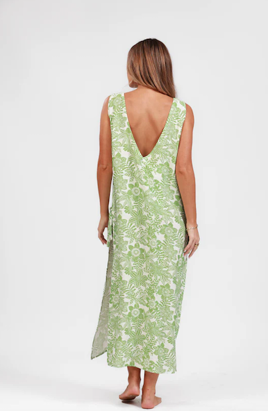 Iguazu Long Dress Green