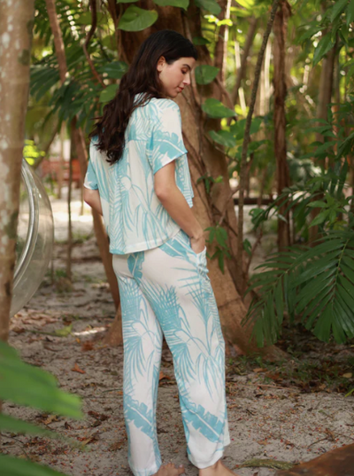 Santorini Pant Print Sky Blue