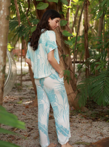 Santorini Pant Print Sky Blue