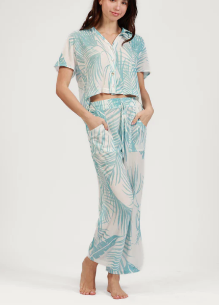 Santorini Pant Print Sky Blue