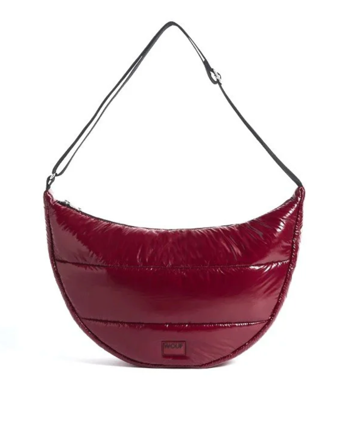 Burgundy Glossy Crossbody Bag
