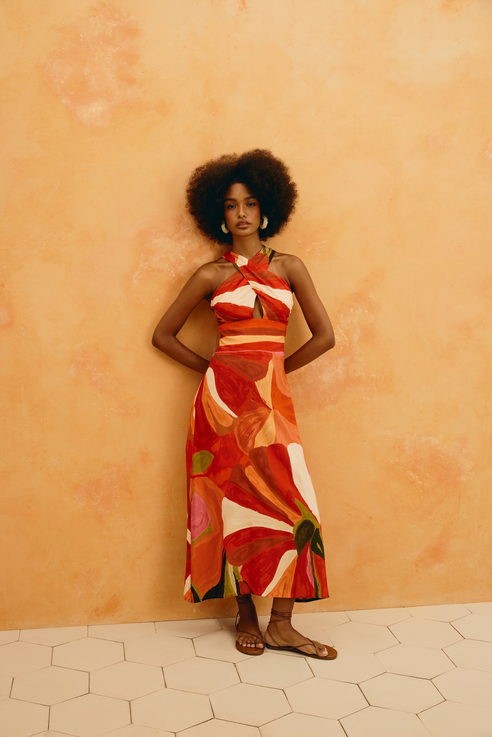 Winty Dress Orange Multi