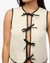 Tie Front Vest Ivory Black