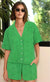 Konnie Eyelet Button Down Shirt Green