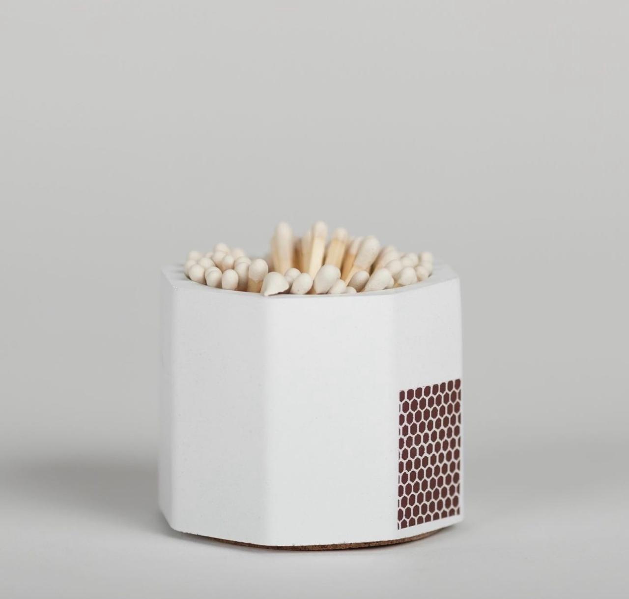 White Match Holder w Striker and White Matches