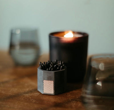 Black Match Holder w Striker and All Black Matches