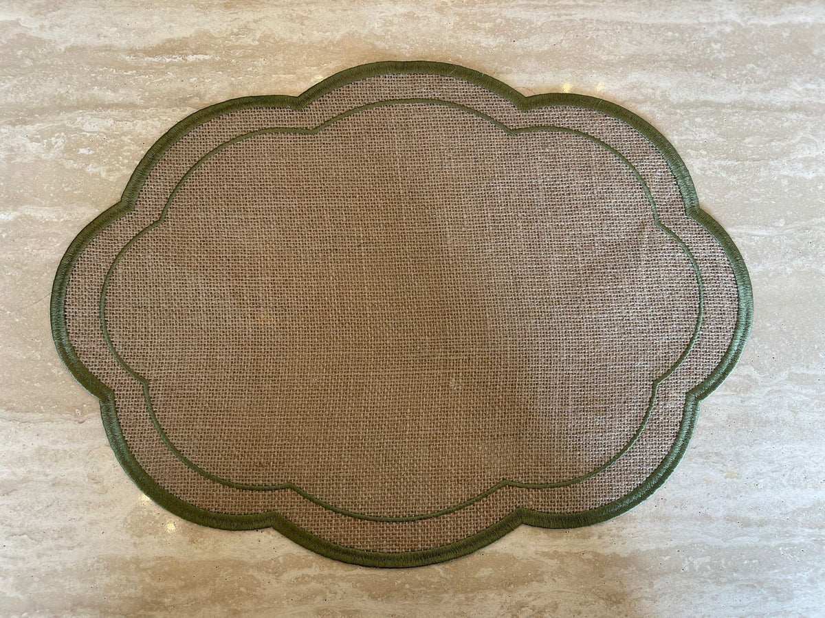 Jute Placemat Olive Green