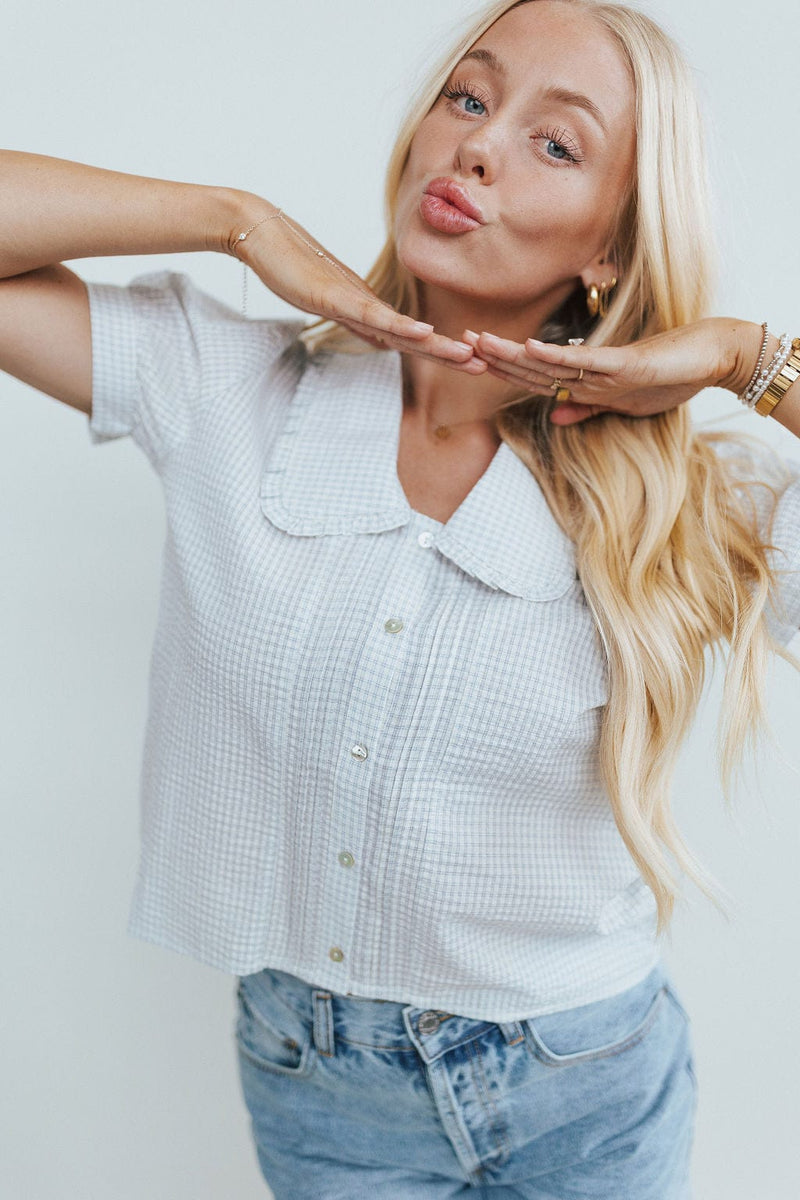 Celina Shirt Ivory Blue